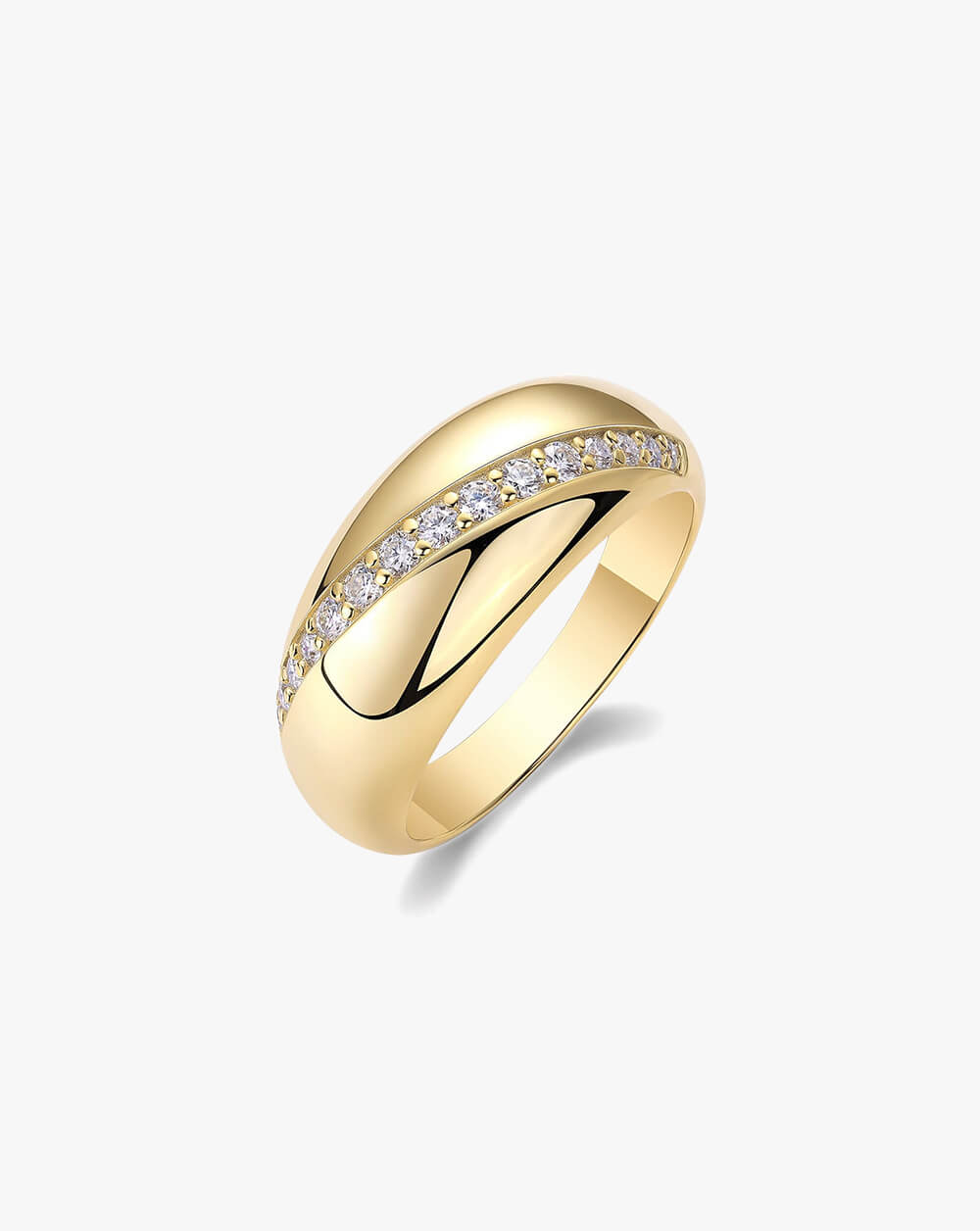 Pave Moissanite Dome Silver Moissanite Ring-Unisex | Stellar