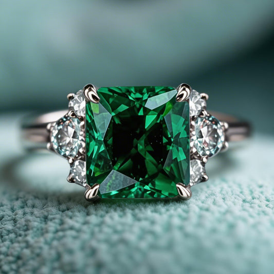 Ulissa‘s Prism | A Princess Cut Ring of Jade Light