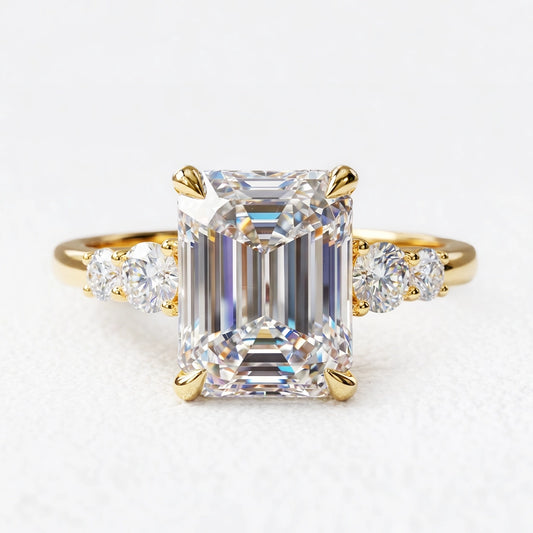 Aurora‘s Prism | 3CT Emerald Cut Diamond Solitaire Engagement Ring