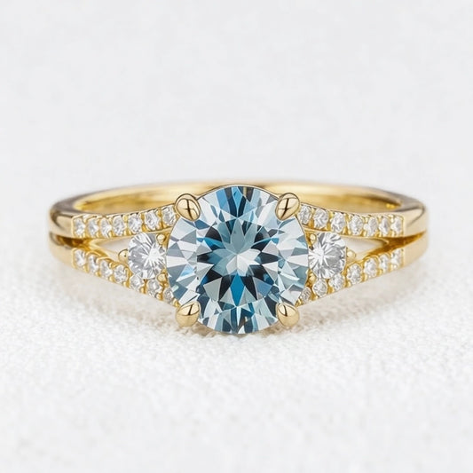Celia‘s Zephyr | 2CT Sky Blue Sapphire Engagement Ring.
