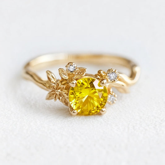 The Winding Vine | Nature-Inspired Yellow Sapphire Engagement Ring.