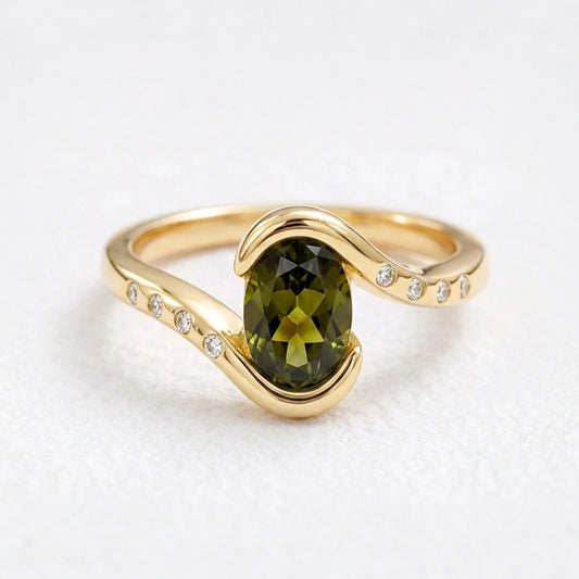 Mirabelle’s Grace | Oval Cut Vintage Emerald Engagement Ring.