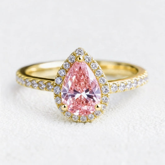 Stella’s Spark | 3CT Pear Cut Pink Sapphire Engagement Ring