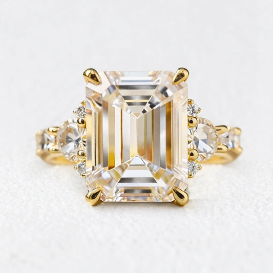 Alexandra’s Radiance | 3CT Emerald Cut Diamond Solitaire Engagement Ring