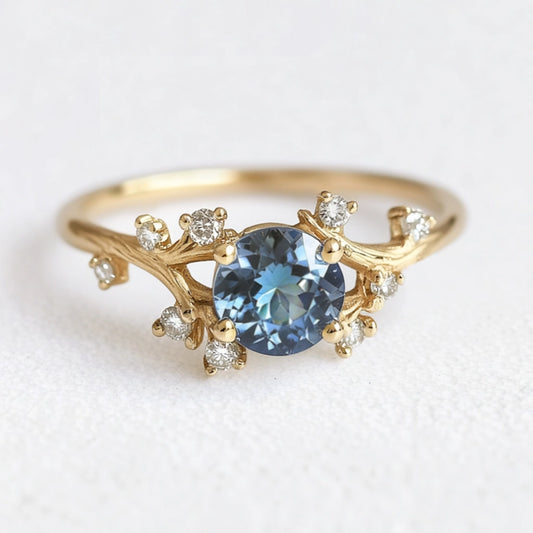 Hera’s Twine | Blue Sapphire Twig Engagement Ring.