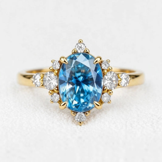 Carlotta’s Nocturne | 2CT Oval Sapphire Engagement Ring