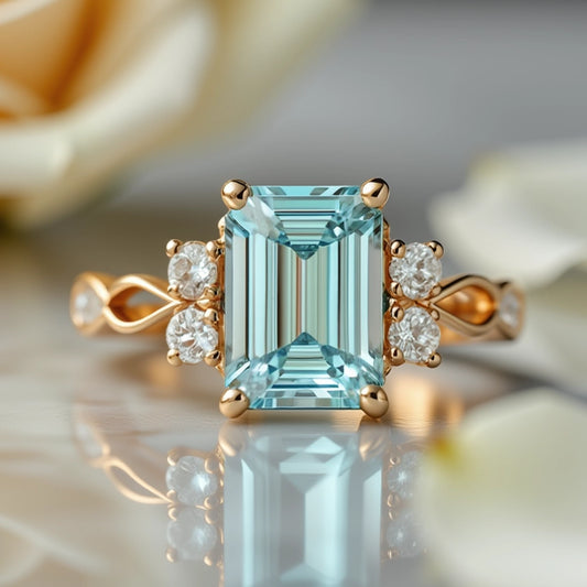 Elara‘s Grace | 1CT Emerald-Cut Diamond Ring