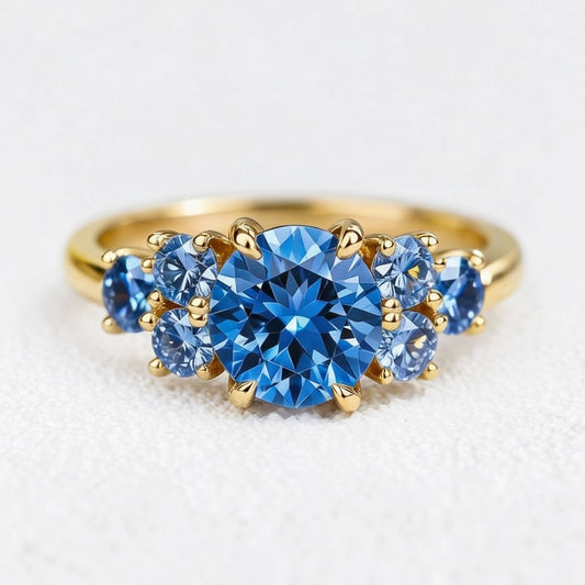 Luciana’s Evermore | 1CT Round Blue Sapphire Engagement Ring