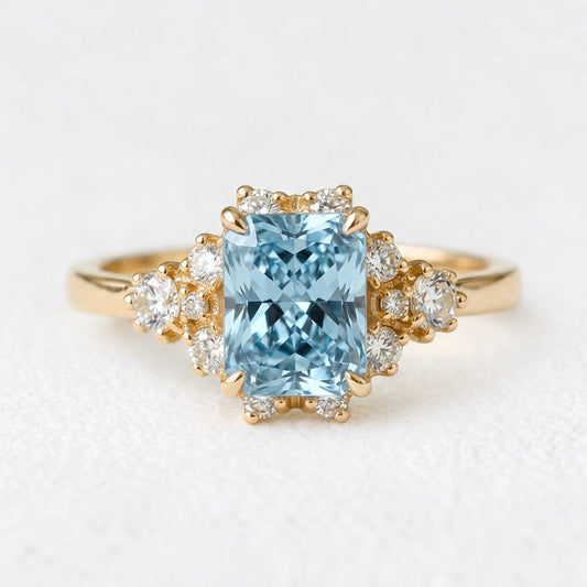 Seraphina’s Radiance | 2CT Radiant Cut Sapphire Engagement Ring