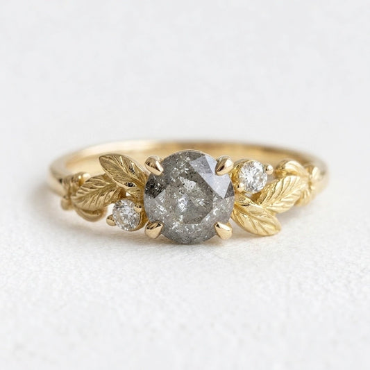 Flora’s Vine | Salt and Pepper Diamond Engagement Ring.