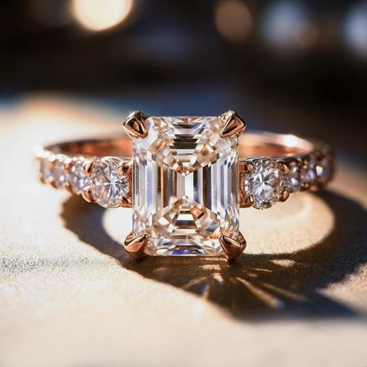 Thalia‘s Oath | 2CT Emerald Cut Moissanite Ring