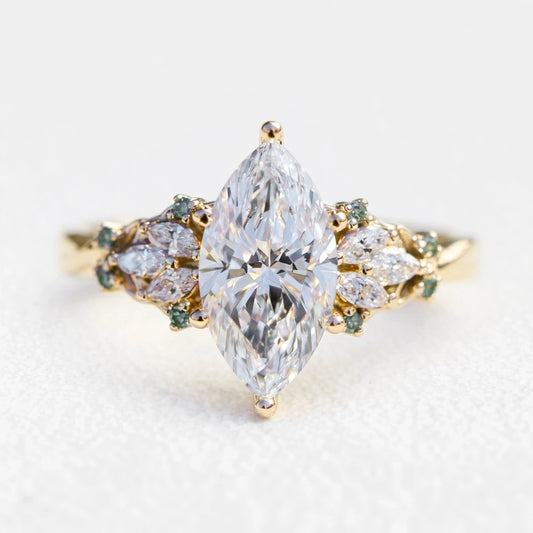 Aurora Twine | Marquise Diamond Ring with Vine Setting.