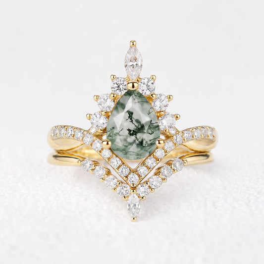Alexandra’s Heritage | Pear Moss Agate Foliage Bridal Duo
