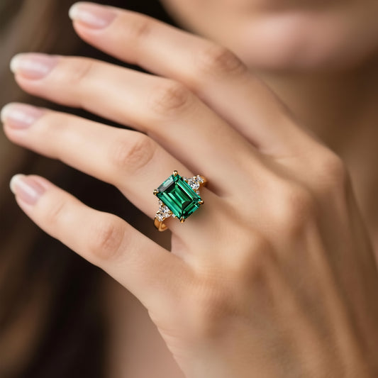 Flora's Ode | 3CT Green Emerald Ring