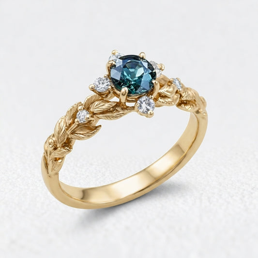 Twilight Garden | Starry Blue Sapphire Engagement Ring