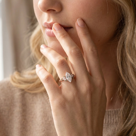 Aurora Twine | Marquise Diamond Ring with Vine Setting