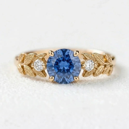 Iris’s Twilight | Blue Sapphire Solitaire Engagement Ring