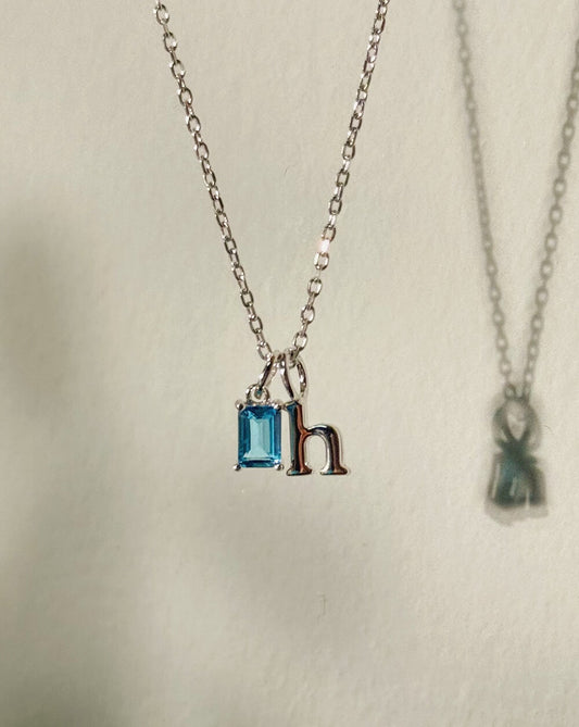 Custom Initial Birthstone Pendant Necklace Gift for for Her Birthday & New Mom