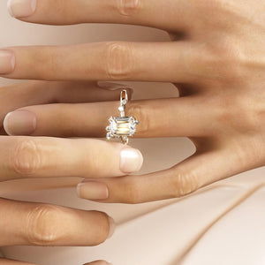 3ct Emerald Cut Vintage Style Art Diamond Engagement Ring