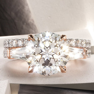 Decagon Nova Design 2ct Diamond Cut Moissanite Engagement Ring
