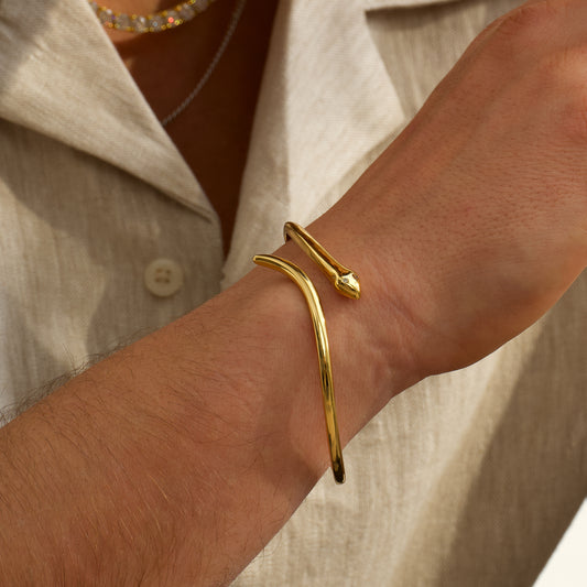 Minimalist Gold Snake Bracelet-Unisex
