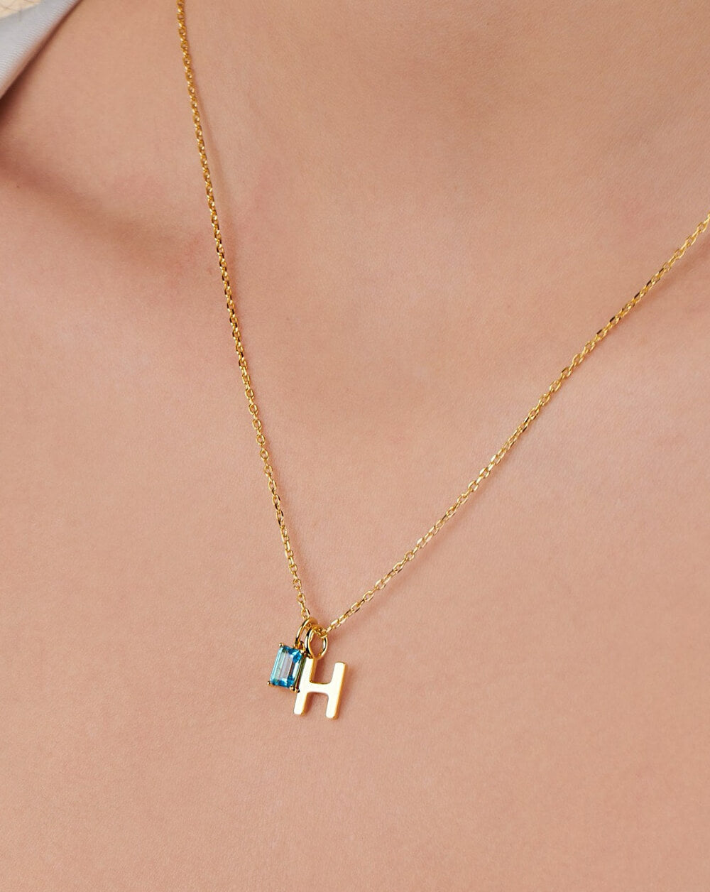 Custom Initial Birthstone Pendant Necklace Gift for for Her Birthday & New Mom
