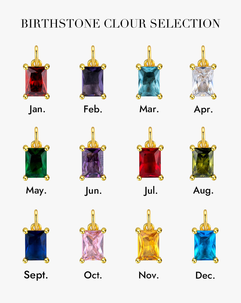 Custom Initial Birthstone Pendant Necklace Gift for for Her Birthday & New Mom