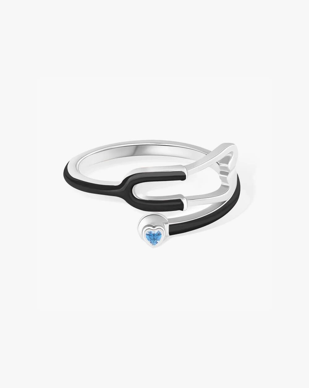 Custom Multicolor Enamel Stethoscope Birthstone Ring – Nurse & Doctor Appreciation Gift