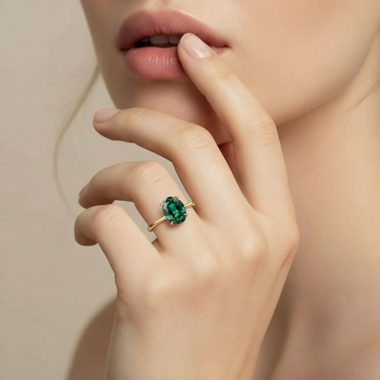 The Forest Pool | Elara‘s Oval Green Gem Ring.