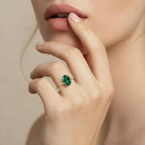 The Forest Pool | Elara‘s Oval Green Gem Ring.