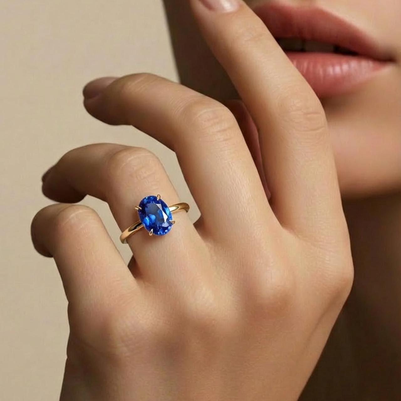 The Glacial Tarn | Elara‘s Oval Blue Sapphire Ring.