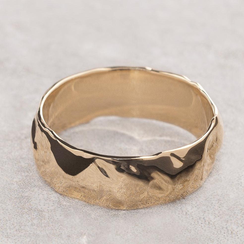 Titan Flow | Wide Liquid Gold Men’s Wedding Band.