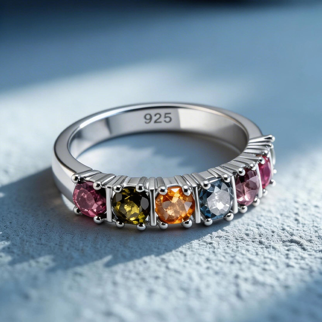 Minimal Tourmaline Stacking Ring.