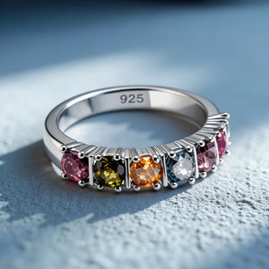 Minimal Tourmaline Stacking Ring.