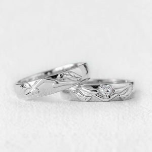 The Eternal Vine | Diamond Intertwined Wedding Couple Band.