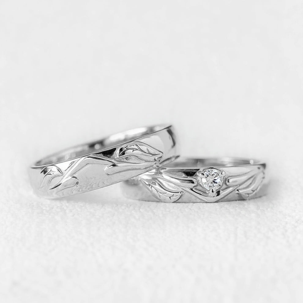 The Eternal Vine | Diamond Intertwined Wedding Couple Band.