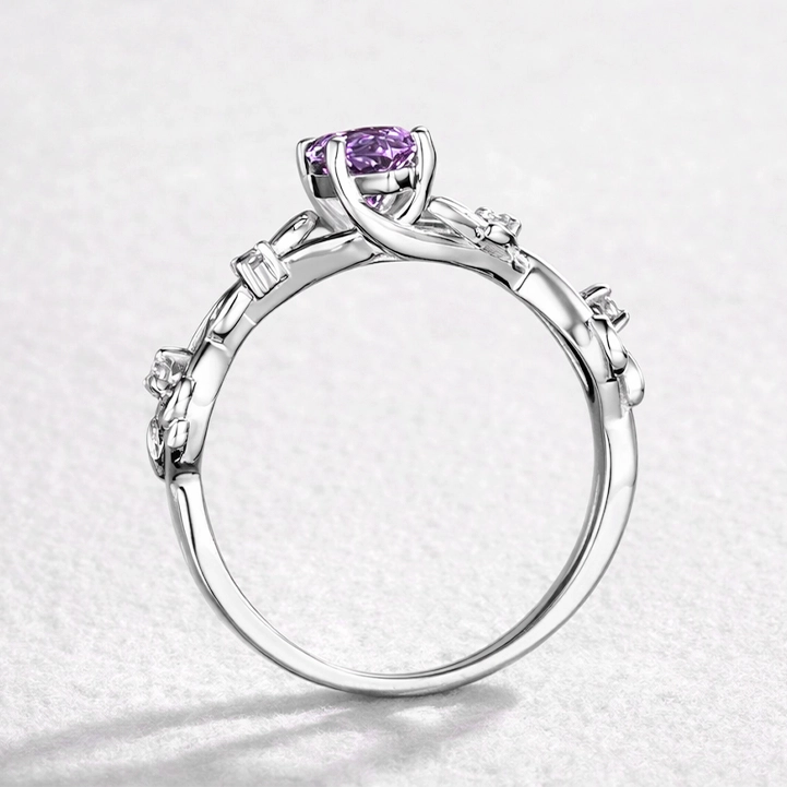 Violet’s Twig | Vintage Marquise Amethyst & Diamond Bridal Set 2pcs.