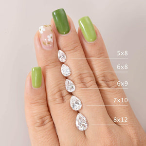 Lydia 1.5ct Signature Pear Vintage Moss Agate Engagement Ring Set 2pcs.