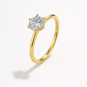 Classic Round Cut Moissanite Ring.