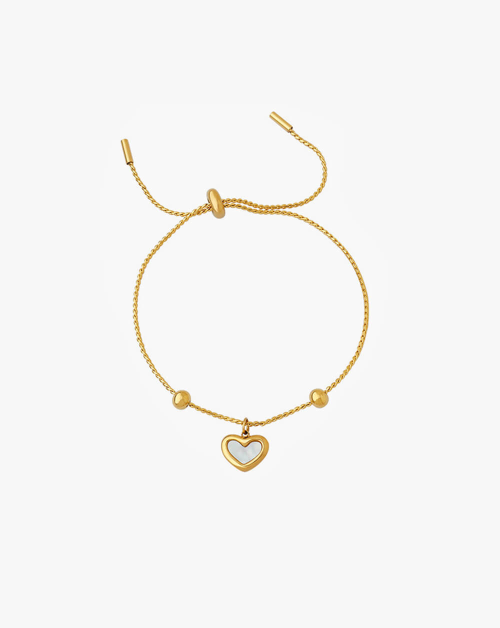 Elegant Mother of Pearl Heart Bracelet Adjustable for Women