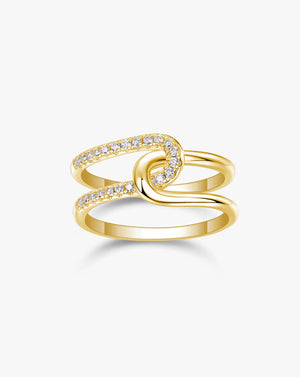 Vertice Lock Argent Silver Moissanite Ring
