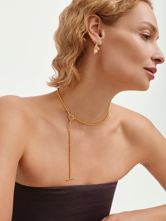 Classic Gold Bar Lariat Toggle Necklace - Stellaradorn