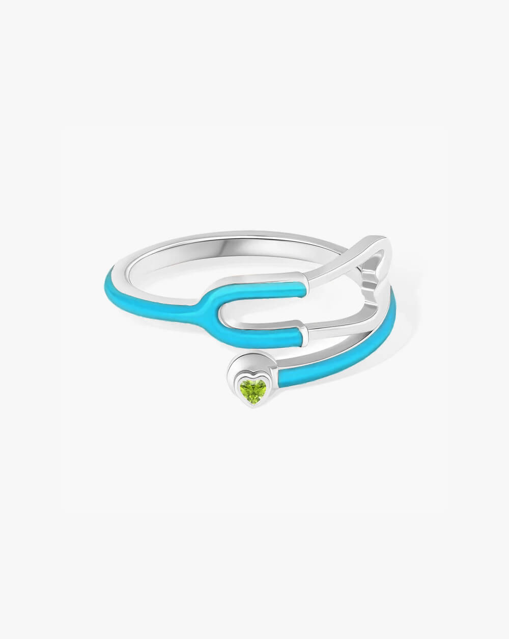 Custom Multicolor Enamel Stethoscope Birthstone Ring – Nurse & Doctor Appreciation Gift