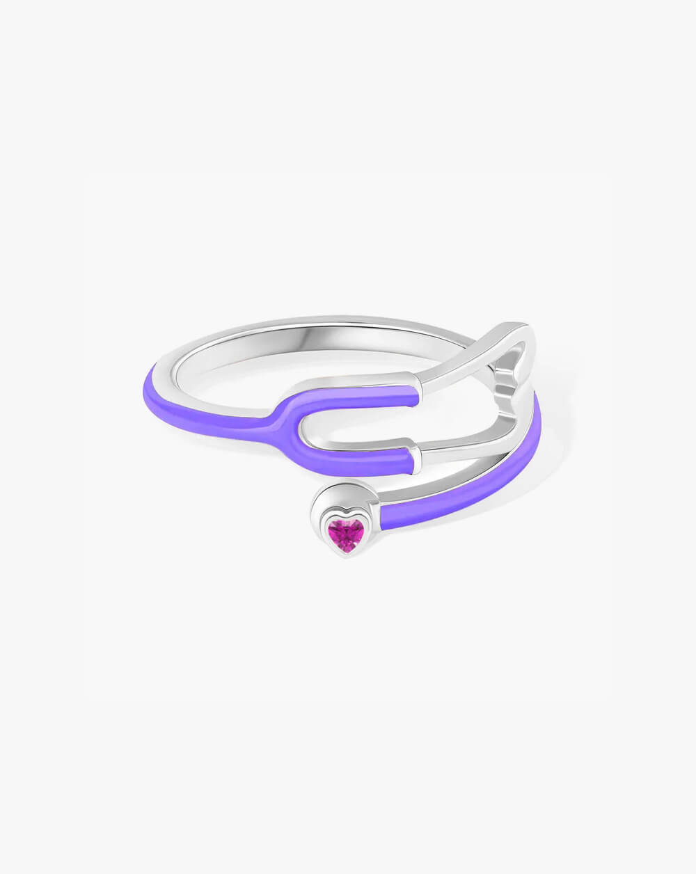 Custom Multicolor Enamel Stethoscope Birthstone Ring – Nurse & Doctor Appreciation Gift
