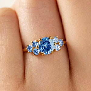The Luciana Triptych | 1CT Blue Sapphire Ring.