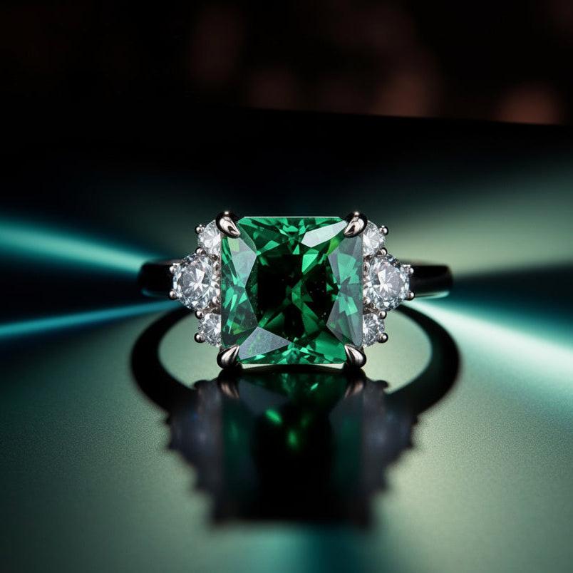 Ulissa‘s Prism | A Princess Cut Ring of Jade Light.