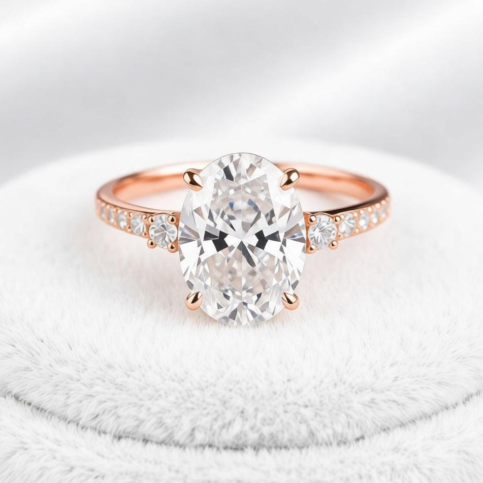Luna’s Reflection | 2CT Oval Moissanite Ring.