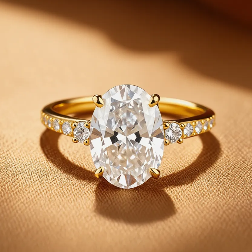 Luna’s Reflection | 2CT Oval Moissanite Ring.