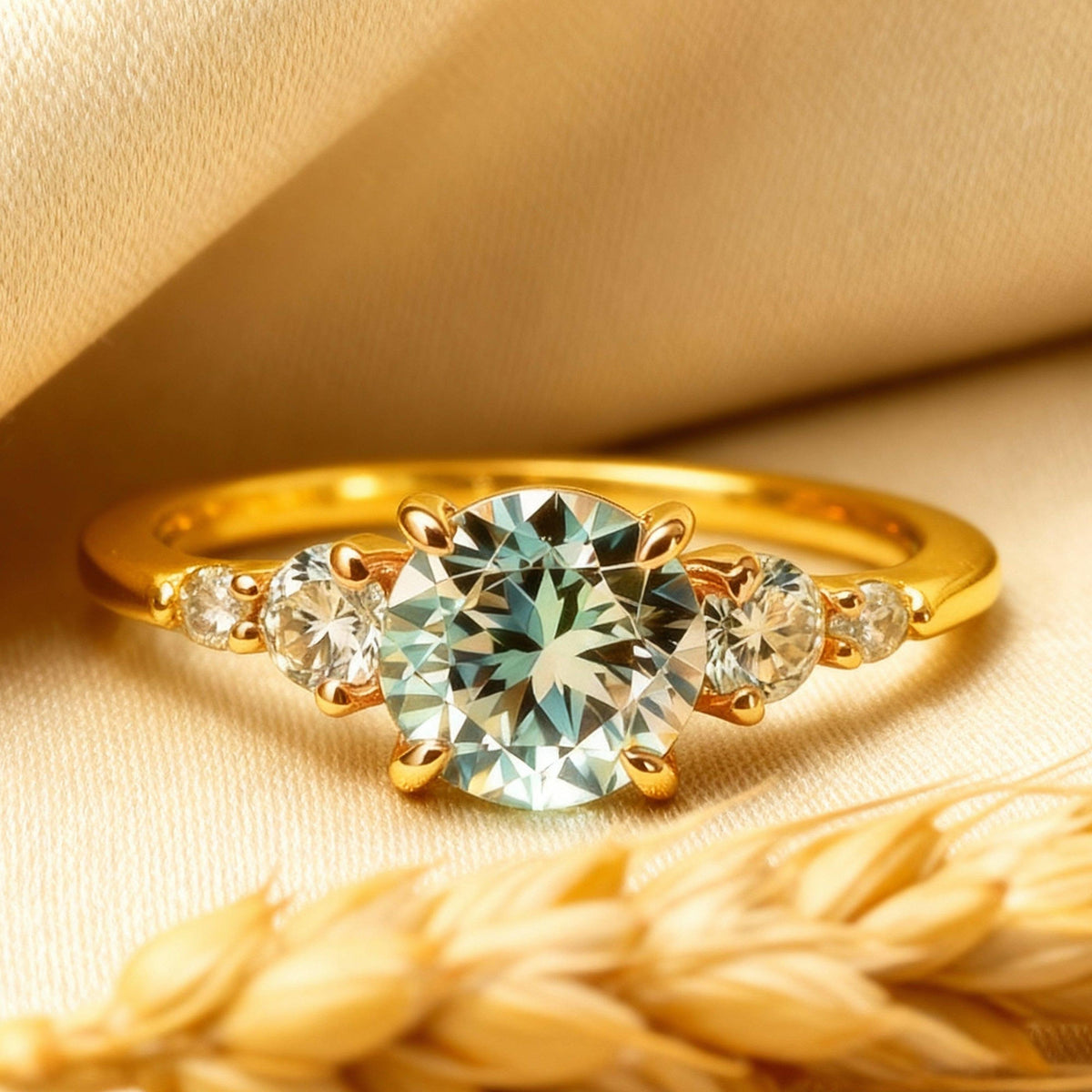 Eveline‘s Ocean | The 1CT Round Blue Gemstone Ring.