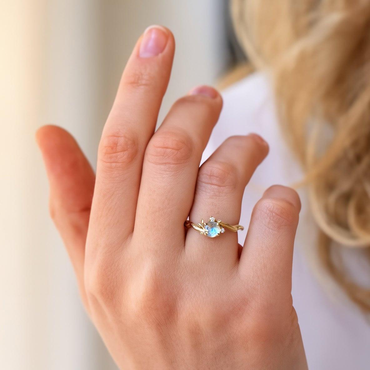 Sylvan Dream | Moonstone Vine Engagement Ring.
